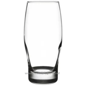 Clear glass tumbler, ideal for beverages, featuring a modern, sleek design for hospitality and hygiene-focused settings in Asia. Perfect for clean, professional environments.