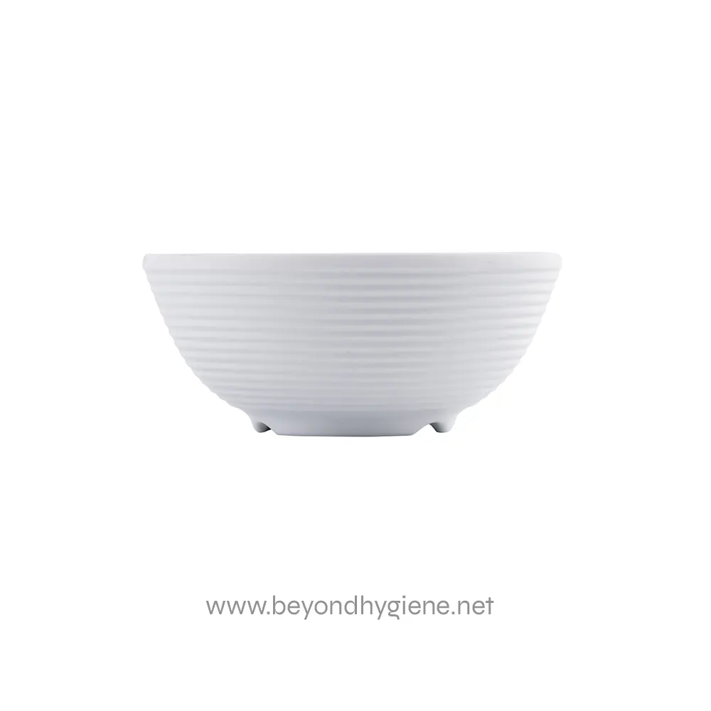 6 White ceramic bowl for hygiene and food presentation.