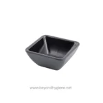 Tablecraft 4 Oz Black Square Ribbed Ramekin - Image 3