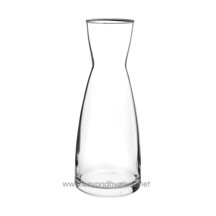 Clear glass carafe for beverages and water, modern minimalist design, used in hospitality and hospitality industry, Beyond Hygiene Asia.