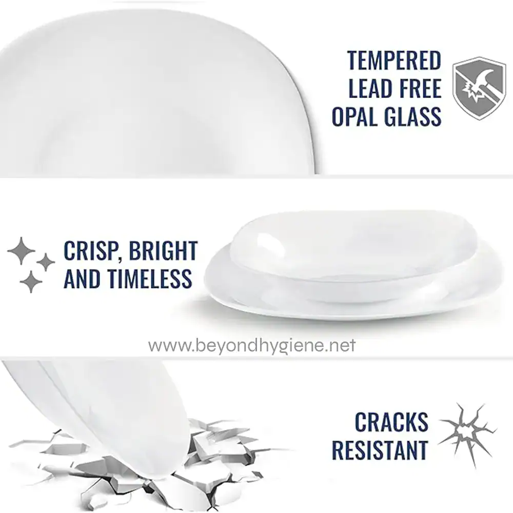61FSo+4PXKL._AC_SX679_ Tempered lead-free opal glass plate, durable and crack resistant for hygienic restaurant or kitchen use.