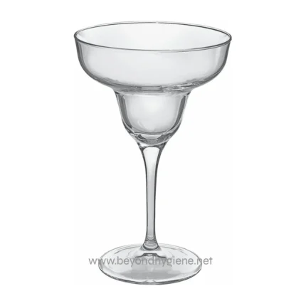 Clear glass margarita coupe with elegant design, ideal for cocktails and special occasions at Beyond Hygiene Asia.