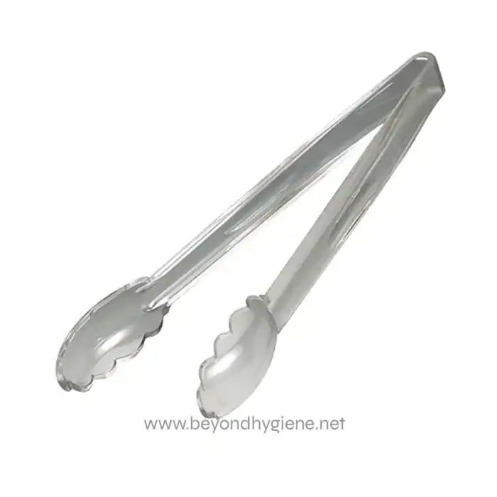 Stainless steel tongs for food handling, perfect for hygiene-conscious food service and kitchen use. Durable, easy to clean, and ideal for keeping food safe and sanitary.