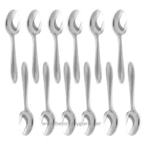 Spoons, stainless steel cutlery, tableware utensils, serving spoons, silverware set, dining accessories, Beyond Hygiene Asia, hygienic kitchen utensils, modern cutlery collection, durable silverware, reusable cutlery, Asian hygienic tableware, professional kitchen utensils, food service equipment.
