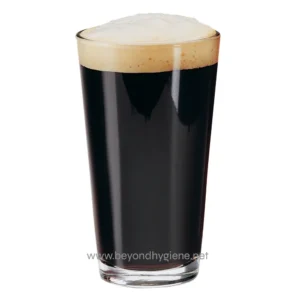 Creamy dark stout beer with frothy beige head, served in a clear glass. Enjoy the rich flavor and smooth texture of this popular beverage. Perfect for gatherings and special occasions.