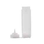Tablecraft 24 Oz Dualway Widemouth Clear Squeeze Bottle, Cone Tip And Natural Top - Image 5