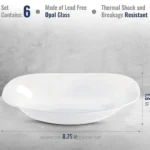 Opal glass bowl set, lead-free, thermal shock resistant, durable design, ideal for hygiene-focused environments, from Beyond Hygiene Asia.