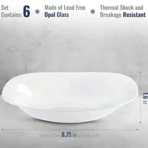 Opal glass bowl set, lead-free, thermal shock resistant, durable design, ideal for hygiene-focused environments, from Beyond Hygiene Asia.