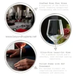 Elegant wine glasses showcasing premium glassware craftsmanship for fine dining experiences at Beyond Hygiene Asia.