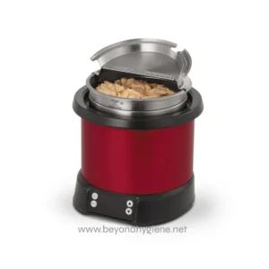 Stainless steel food steamer appliance with digital controls, used for efficient steaming of meals in commercial and industrial kitchens.