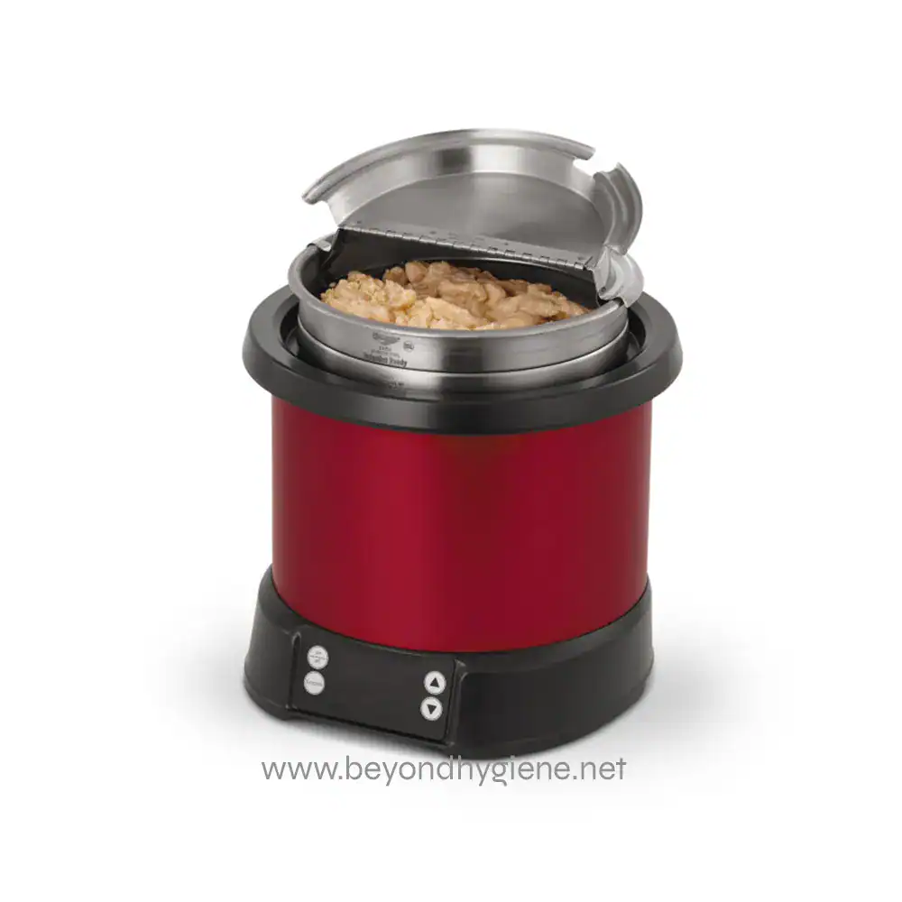 74110240_02 Stainless steel food steamer appliance with digital controls, used for efficient steaming of meals in commercial and industrial kitchens.