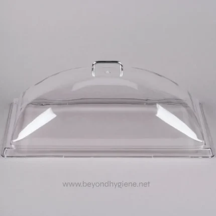 Transparent plastic sneeze guard for hygiene protection at Beyond Hygiene Asia.