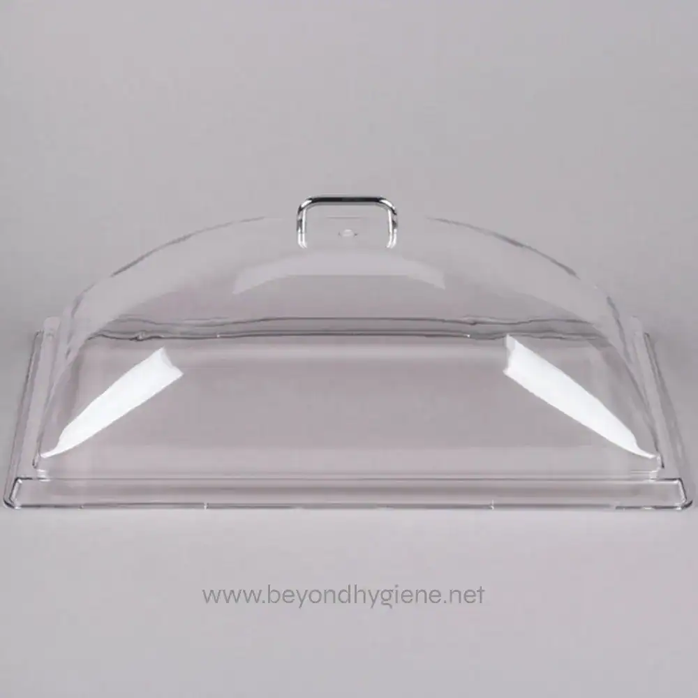 Transparent plastic sneeze guard for hygiene protection at Beyond Hygiene Asia.