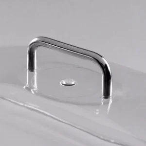 Stainless steel water sink with faucet, modern hygiene sanitation fixture, clean bathroom or kitchen element, reflective surface, minimalistic design for hygienic spaces.