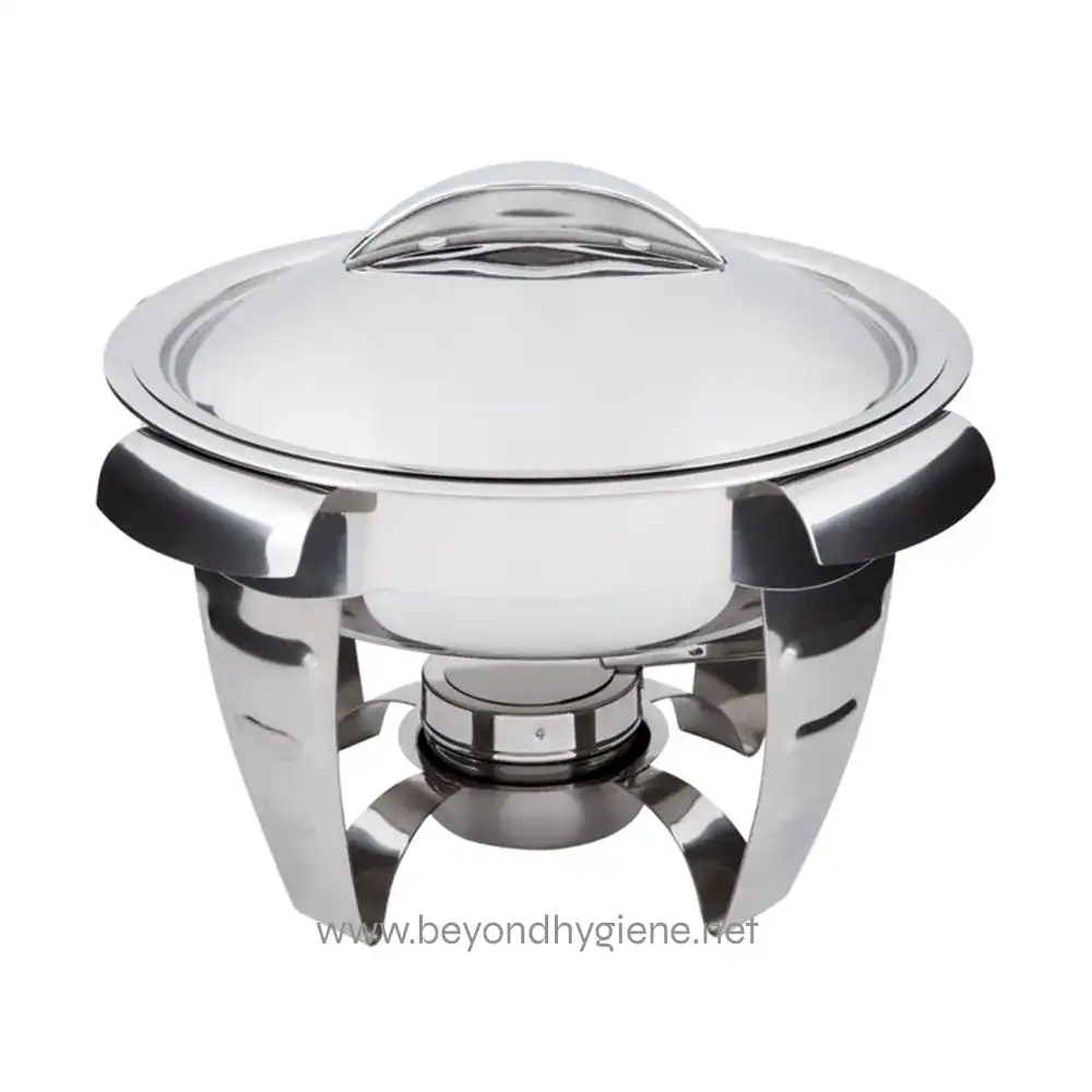 860560 Stainless steel food warmer with lid, professional catering equipment, durable hot food container, easy-to-clean serving warmer, ideal for restaurants and catering events.