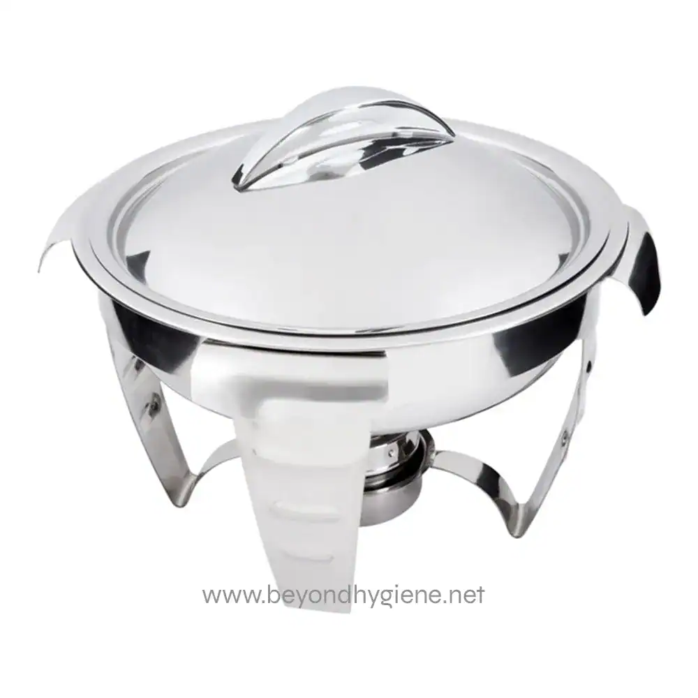 860562 Stainless steel chafing dish with lid, designed for commercial catering and food service in Asia. Durable, easy to clean, and perfect for buffets and events.