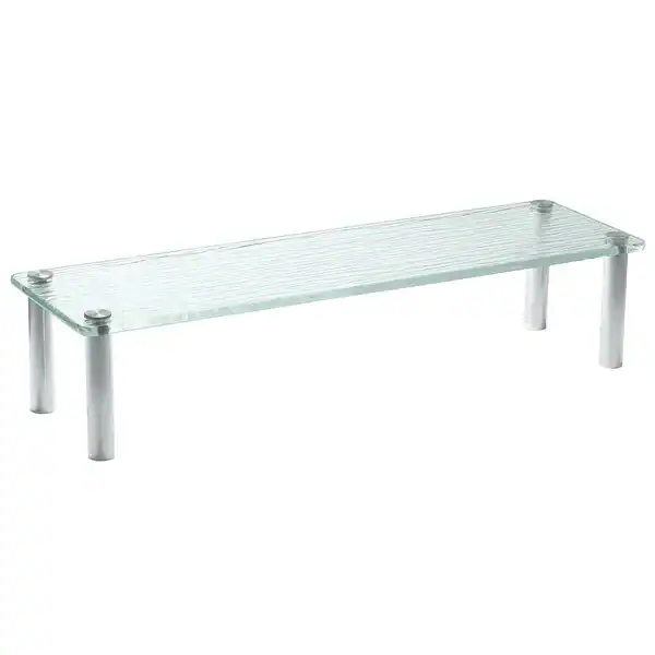 Tablecraft A206 Metal and glass shower bench, ideal for bathroom accessibility and hygiene. Durable design with sleek finish, perfect for modern sanitary environments.
