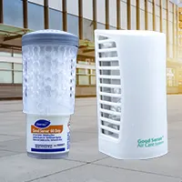 Automatic hand sanitizer dispenser and air purifier for surface disinfection at Beyond Hygiene Asia, promoting hygiene and health.