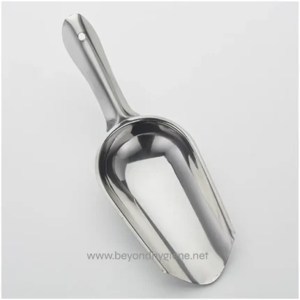 Stainless steel shovel for commercial and industrial cleaning, hygiene, and sanitation solutions. Durable, professional-grade tool for efficient maintenance tasks.