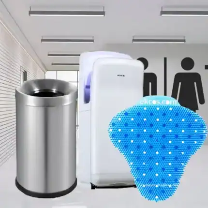 High-tech hand sanitizing and hygiene products at Beyond Hygiene Asia, including automatic soap dispensers, hand dryers, and antimicrobial mats for enhanced cleanliness and safety.