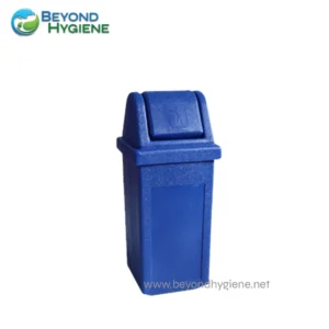 Blue recycling waste bin for proper disposal of recyclable materials, promoting cleanliness and environmental sustainability in hygiene management.