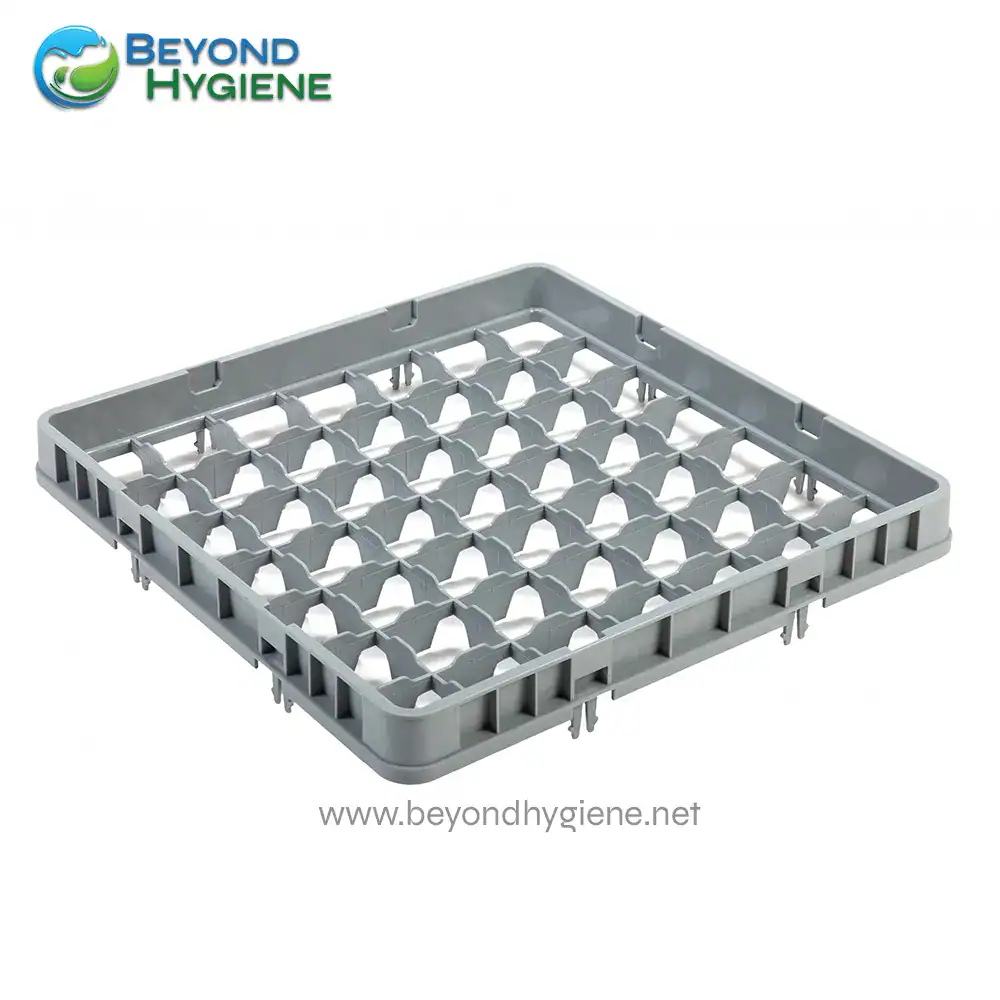UGA-JD49E2 Plastic dishwasher rack for commercial and household dishware cleaning, durable and rust-resistant.
