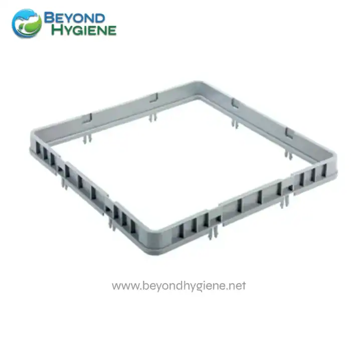 Heavy-duty plastic drainage grate for hygienic wastewater management and floor drainage solutions in commercial and industrial settings.
