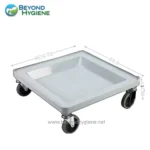 Wheel plastic transport cart for hospital linen and cleaning supplies, ideal for hygiene and sanitation tasks. Durable, versatile, and easy to maneuver for healthcare and janitorial cleaning services.