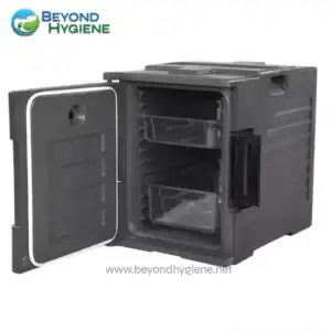 Stainless steel commercial chest freezer with adjustable shelves suitable for food storage and catering in Asian markets. Durable and energy-efficient refrigeration unit.