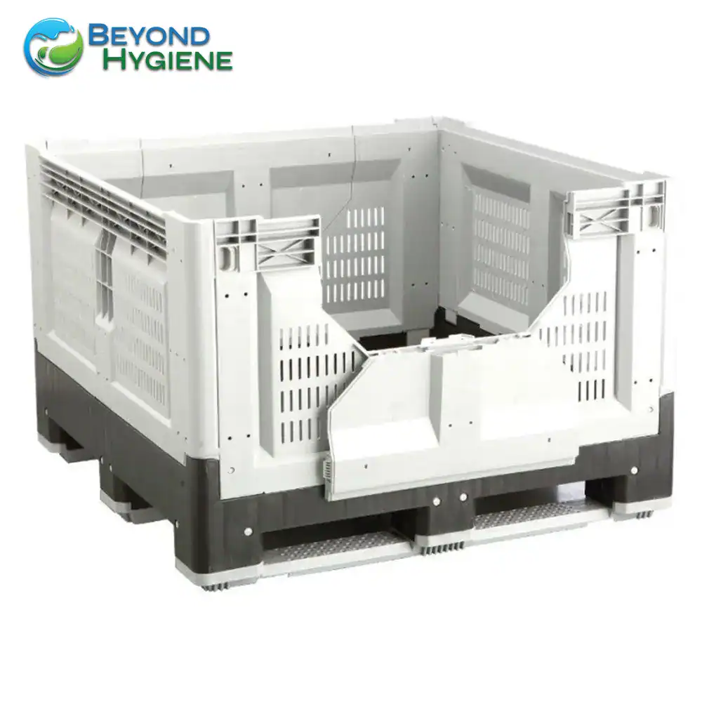 UGA-JYT1162 Circular white plastic crate for hygiene storage and transport.