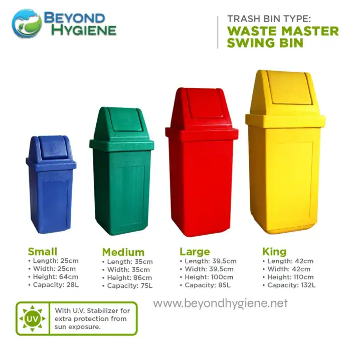 Blue waste bin for waste management, part of Beyond Hygiene Asia's trash bin collection.