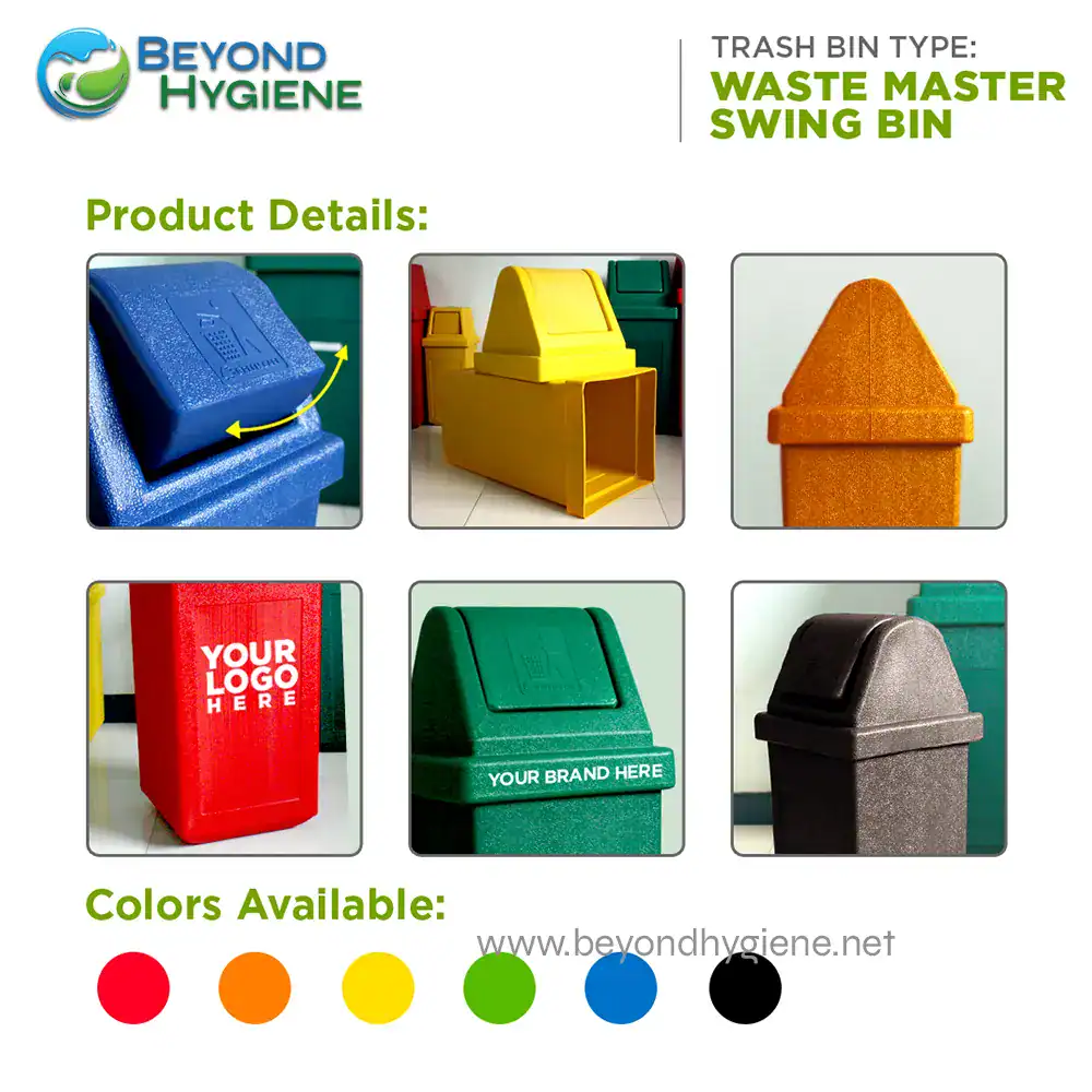 Waste Master 02 Blue waste bin with lid from Beyond Hygiene Asia, designed for waste management.
