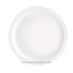 White ceramic plate for hygiene and food safety, ideal for commercial and domestic kitchens in Asia. Durable, easy to clean, and suitable for various dining settings.