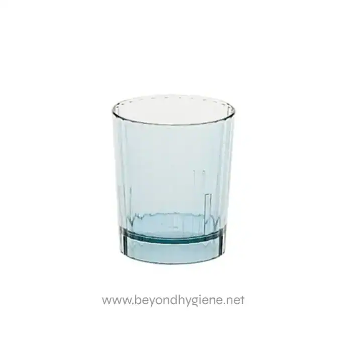 Clear glass tumbler for hygiene and sanitation purposes, ideal for use in healthcare, hospitality, and foodservice establishments in Asia.