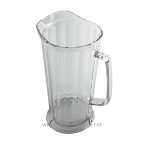 Clear glass pitcher ideal for beverage service at Beyond Hygiene Asia, promoting hygiene and cleanliness standards. Perfect for water, juice, or other drinks in professional or hospitality settings.