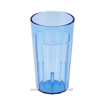Clear blue plastic tumbler for hygiene and sanitation, suitable for daily use and cleaning routines. Durable and transparent design ideal for homes and commercial environments.