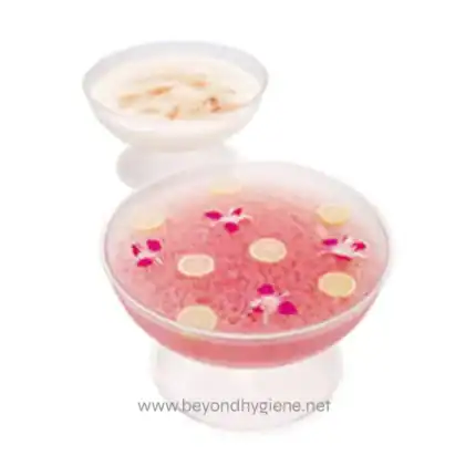 Pink and white floral gel candles with floating flower petals, ideal for enhancing ambiance and aesthetics in Asian-inspired décor.