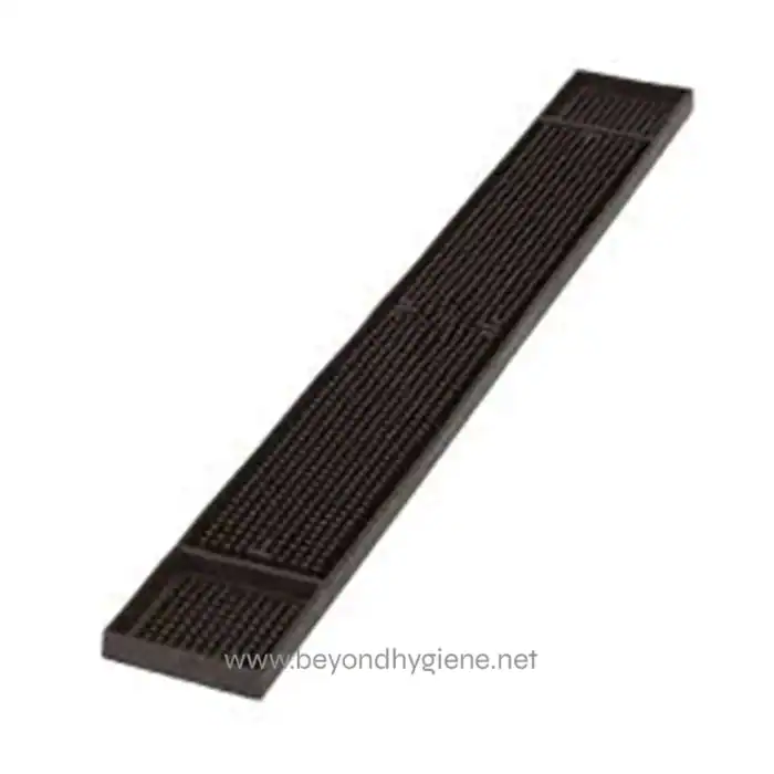 Black rubber door mat with slip-resistant textured surface, ideal for hygienic entryways and industrial settings in Asia.