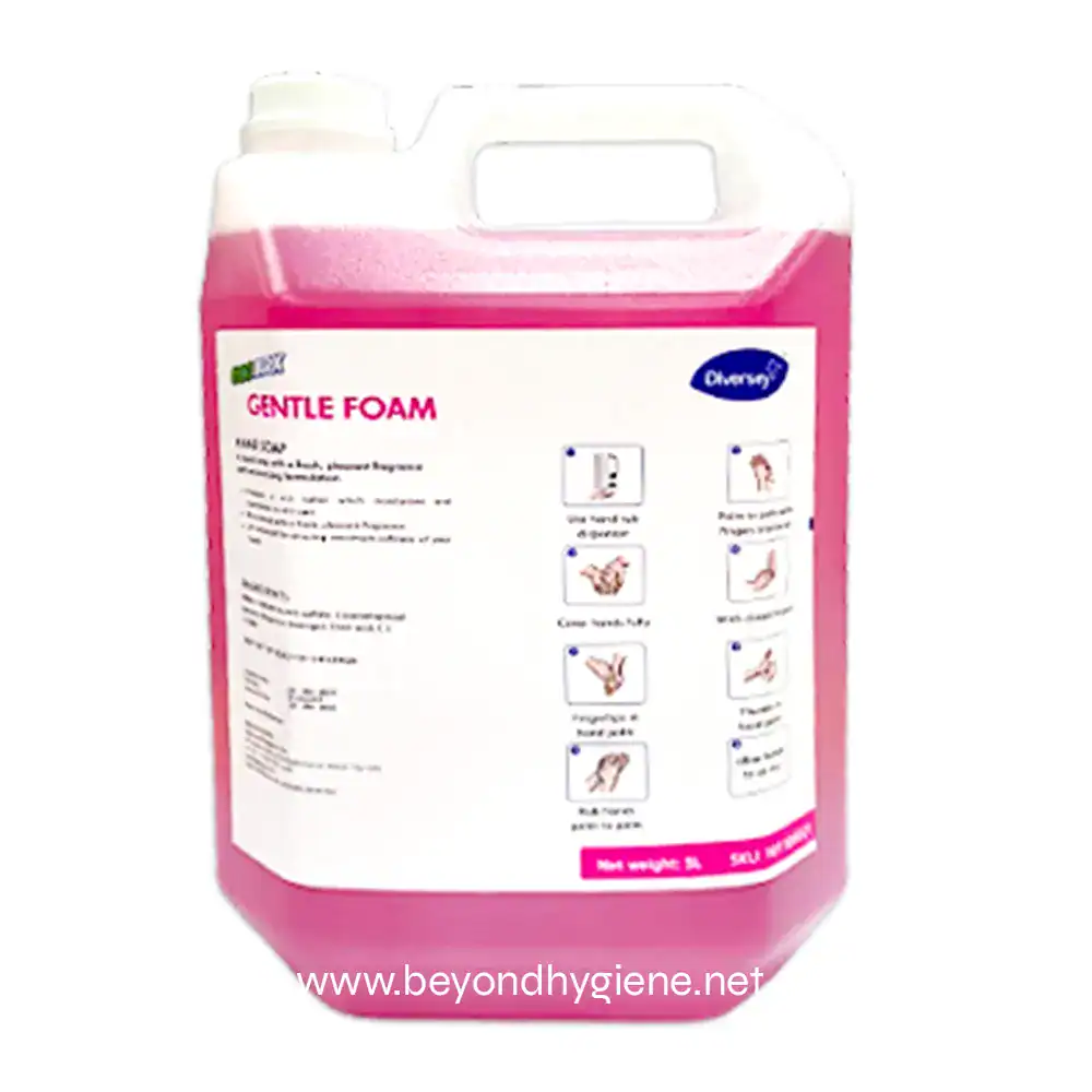 Gentle foam hand sanitizer disinfectant for effective hygiene in Asian workplaces and healthcare facilities.