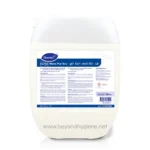 Gentle liquid mechanical ware washing detergent for medium to hard water, ideal for commercial kitchens and industrial cleaning, ensuring hygiene and equipment longevity.