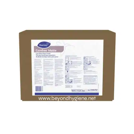 Diversey Carefree Matte Low Gloss Floor Finish, industrial cleaning solution for durable, low-maintenance flooring. Perfect for commercial and institutional environments.