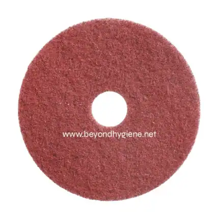 Red abrasive scratch pad for cleaning and surface preparation - Beyond Hygiene Asia.