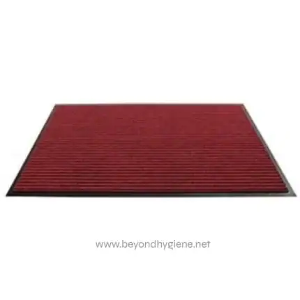 Red antibacterial doormat with black border for enhanced hygiene and cleanliness in commercial and residential settings.