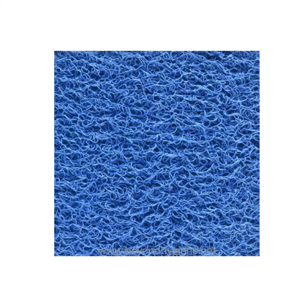 Blue cleaning micro-fiber microfiber chenille scrubbing pad for janitorial sanitation and hygiene cleaning supplies.
