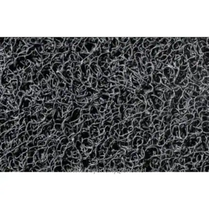 Black antibacterial scrub brush mat for hygiene cleaning and safety.