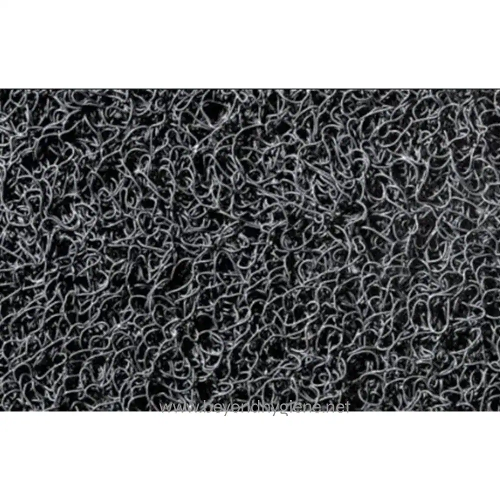 1 Black antibacterial scrub brush mat for hygiene cleaning and safety.