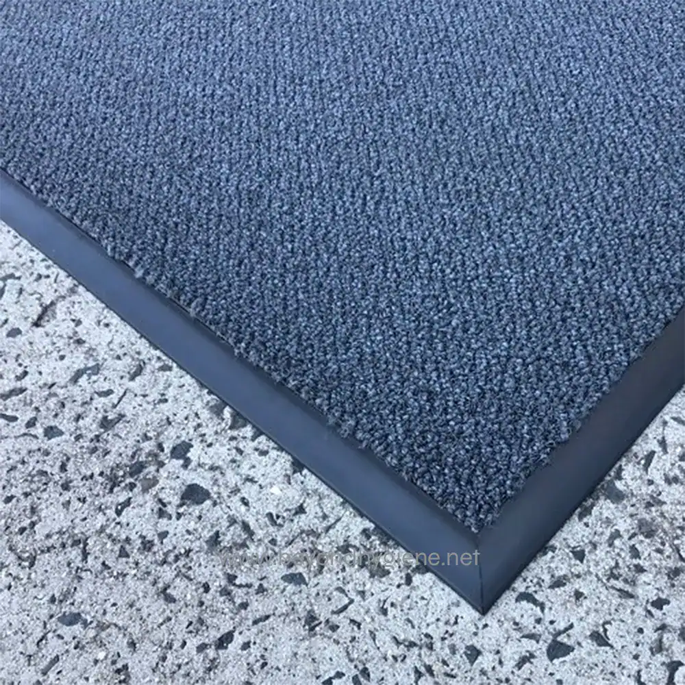1 Commercial anti-slip rubber mat with textured surface for slip-resistant flooring in Asian workplaces, gyms, and public spaces, promoting safety and hygiene.