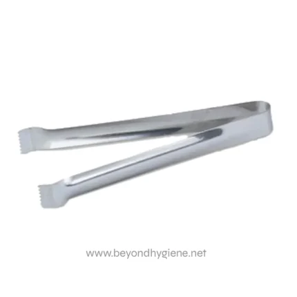 Stainless steel ice tongs for food handling and serving, durable and hygienic, ideal for catering, restaurants, and parties.