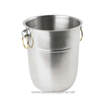 Stainless steel ice bucket for food safety and hygiene, ideal for restaurants and catering establishments. Durable and easy to clean for professional hygiene standards.