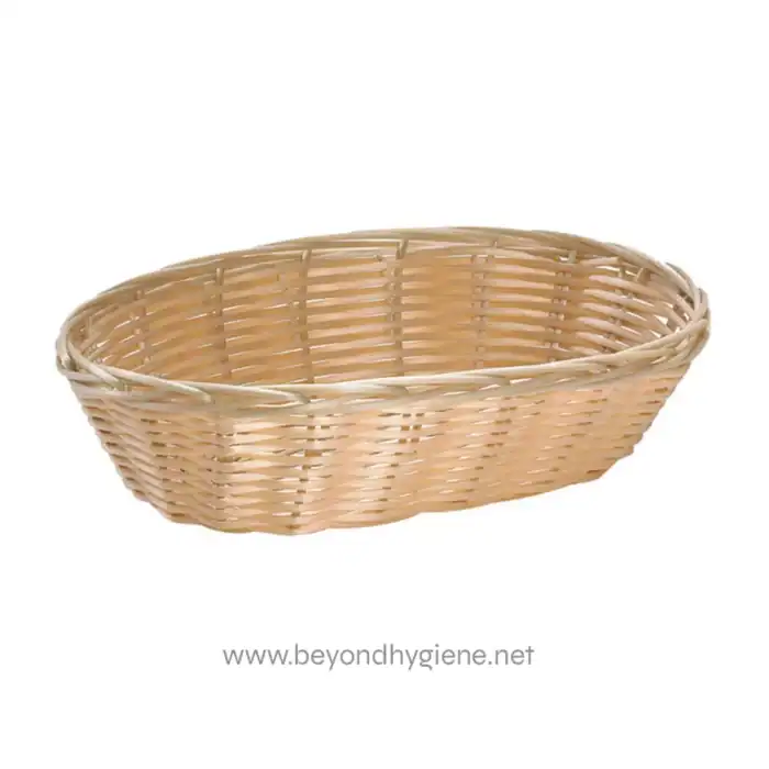Wicker laundry basket for organizing clean clothes and laundry storage, durable and lightweight, ideal for laundry rooms or bathrooms, from Beyond Hygiene Asia.